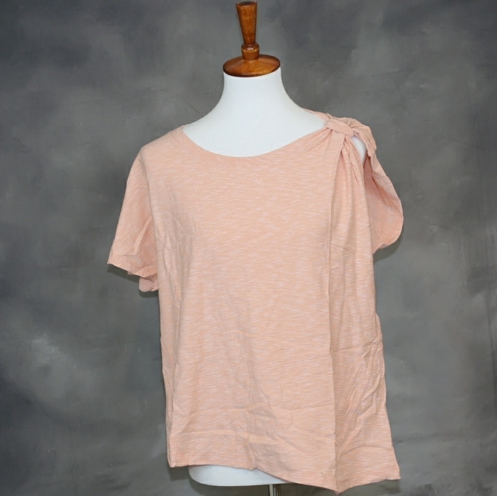 NWT Anthropologie Deletta peach cotton top M